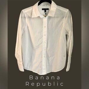 NWT Banana Republic Factory White Button Down Sz S Petite